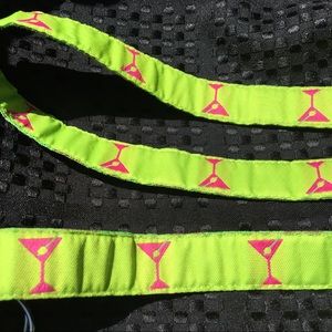 Catherine Stewart Belt Lime Green w/pink Martinis